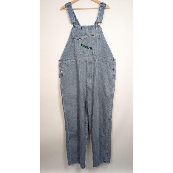 Key Imperial Men 48x30 Carpenter Bib Overall Blue Hickory Stripe Railroad Work - Picture 1 of 10